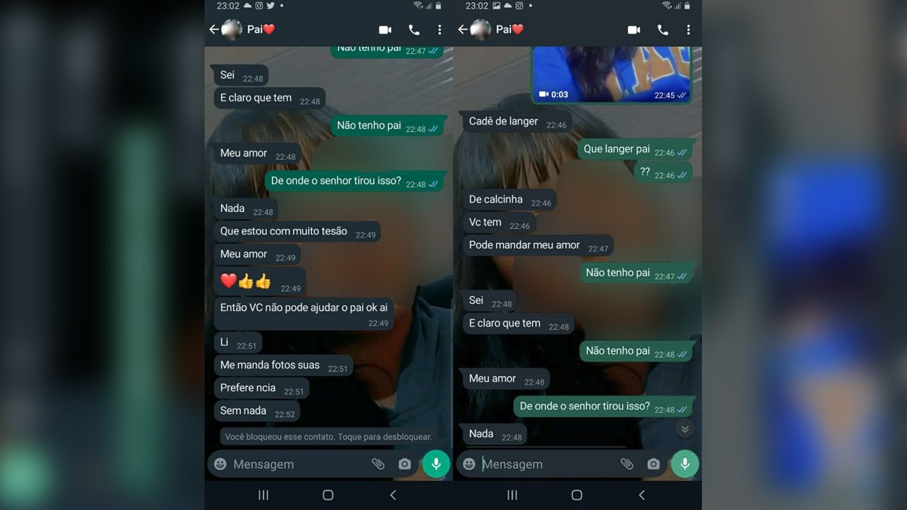 Adolescente mostrou o conteúdo das conversas à Polícia Civil (Foto: Reprodução-P6)