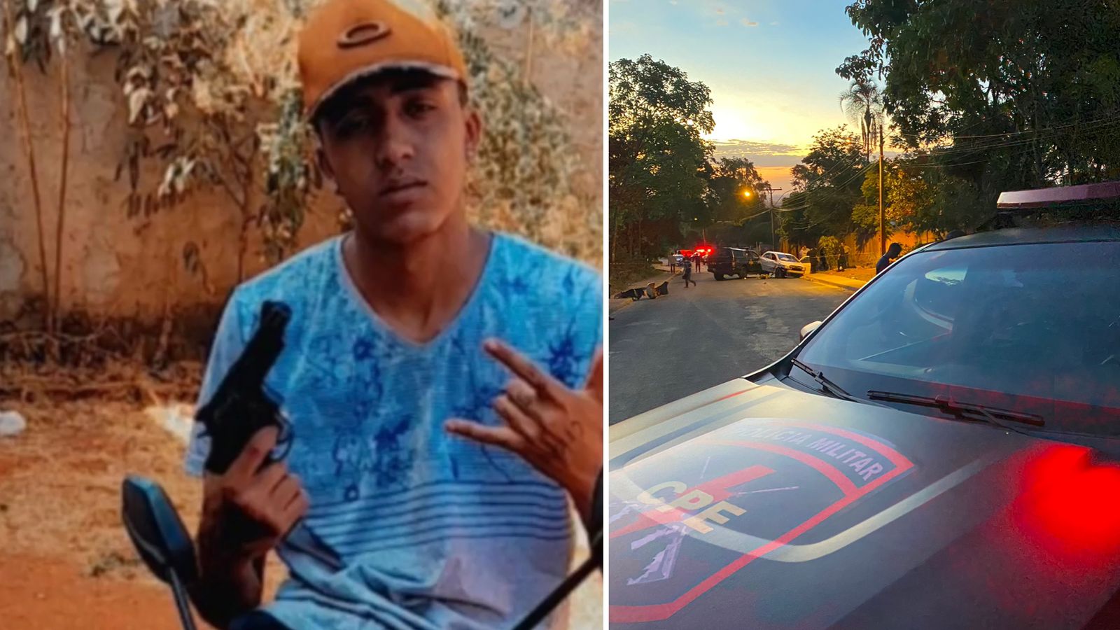 Um dos suspeitos exibia armas de fogo em publicações na internet (Foto: Reprodução e Jonathan Cavalcante)