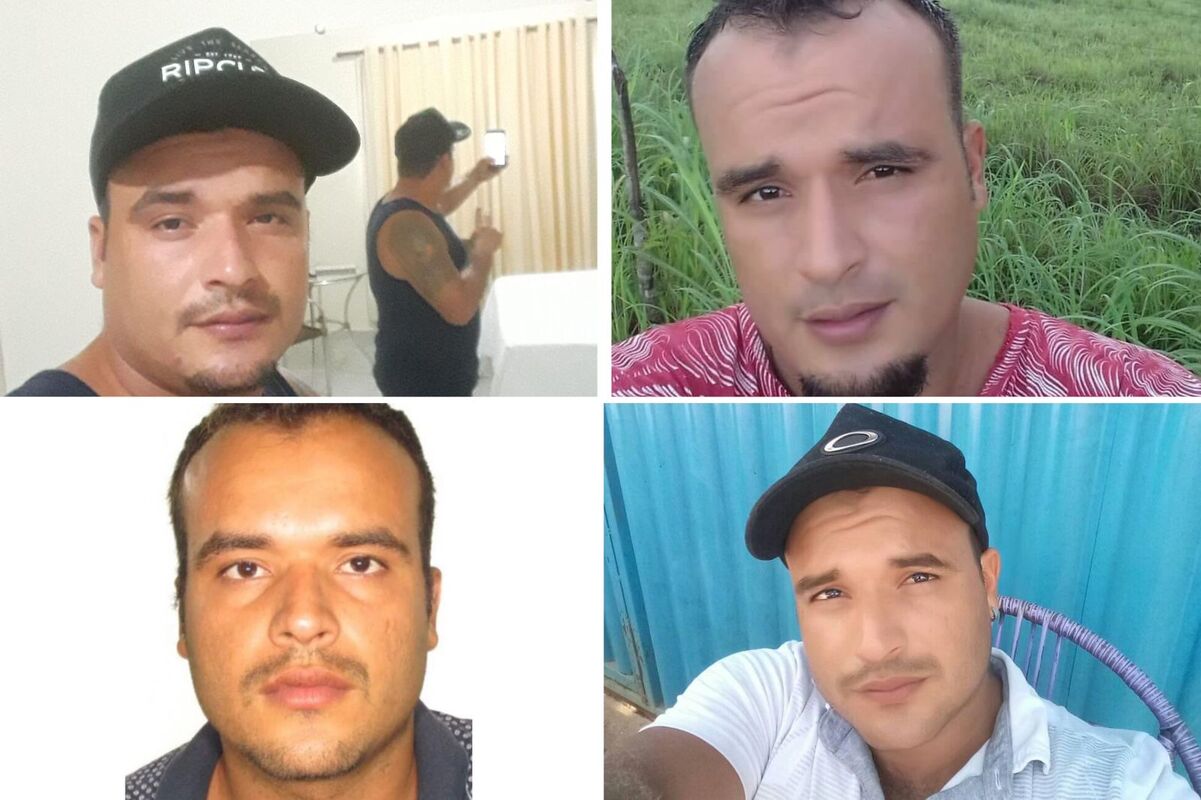 Mosaico de fotos que mostram Michael Majela Farias, foragido pelo crime de estupro de vulnerável (Foto: Reprodução/Redes Sociais)
