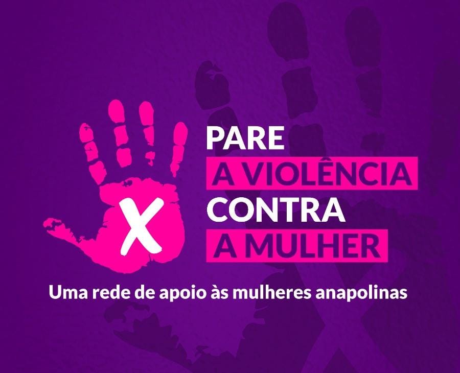 Banner de divulgação de Pare a violência contra a mulher
