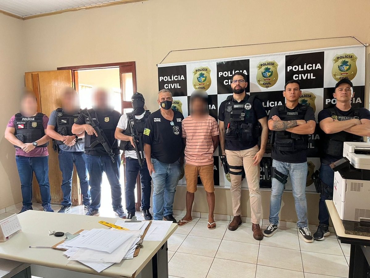 Operação da Polícia Civil prendeu o estuprador na cidade de Orizona (Foto: Divulgação/Polícia Civil)