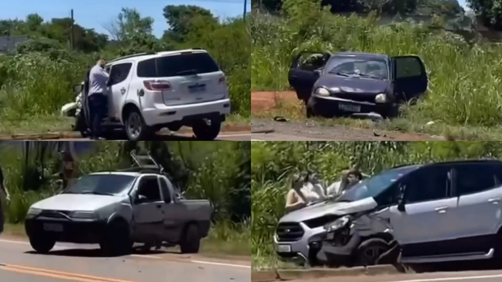 Fotos mostram estragos causados nos veículos (Foto: Captura)