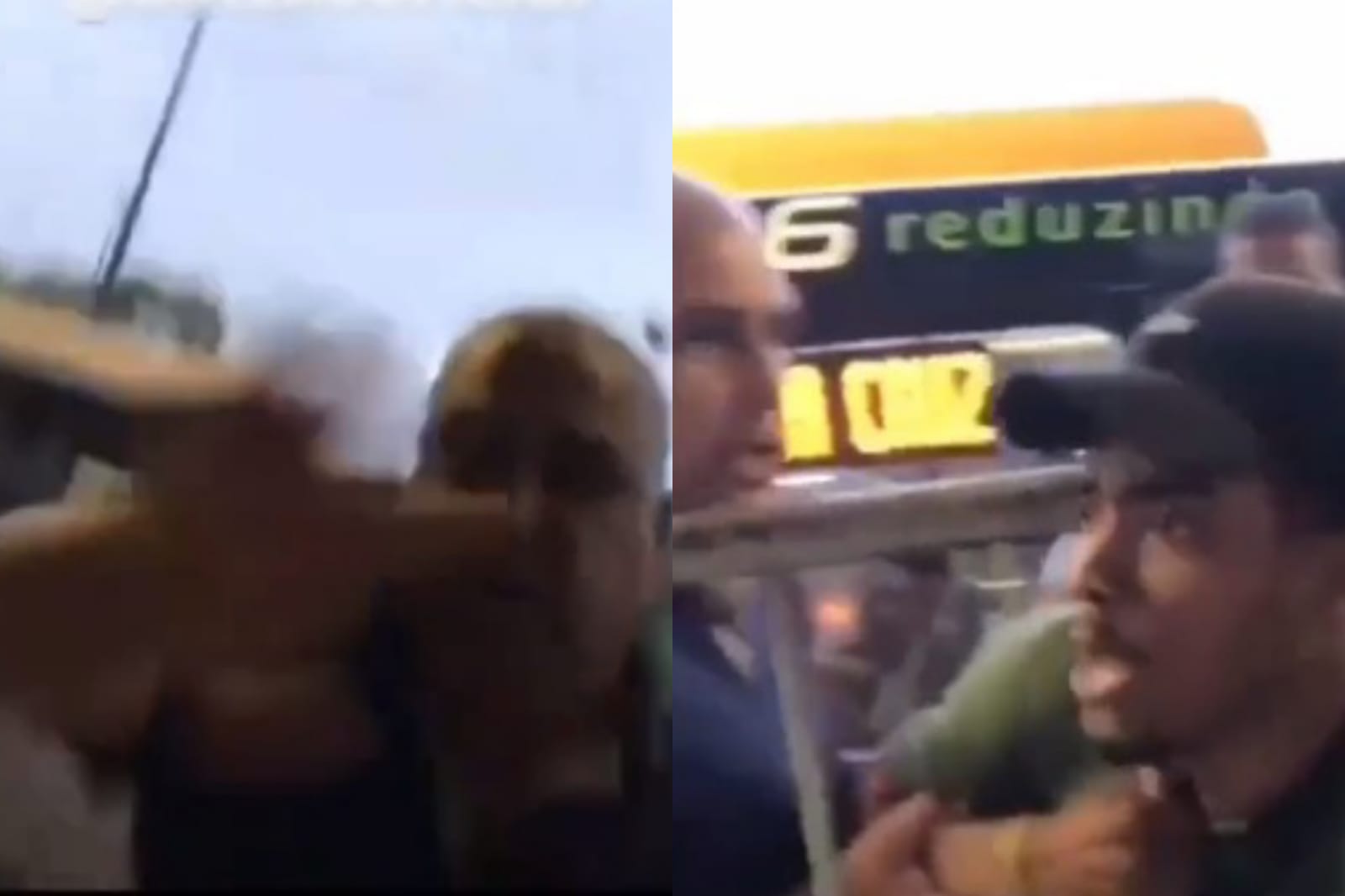 O vigia xinga a vítima pouco antes da agressão(Foto: Captura)
