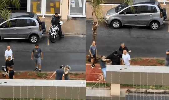 Toda a situação foi registrada por um morador de um prédio próximo (Foto: Captura)