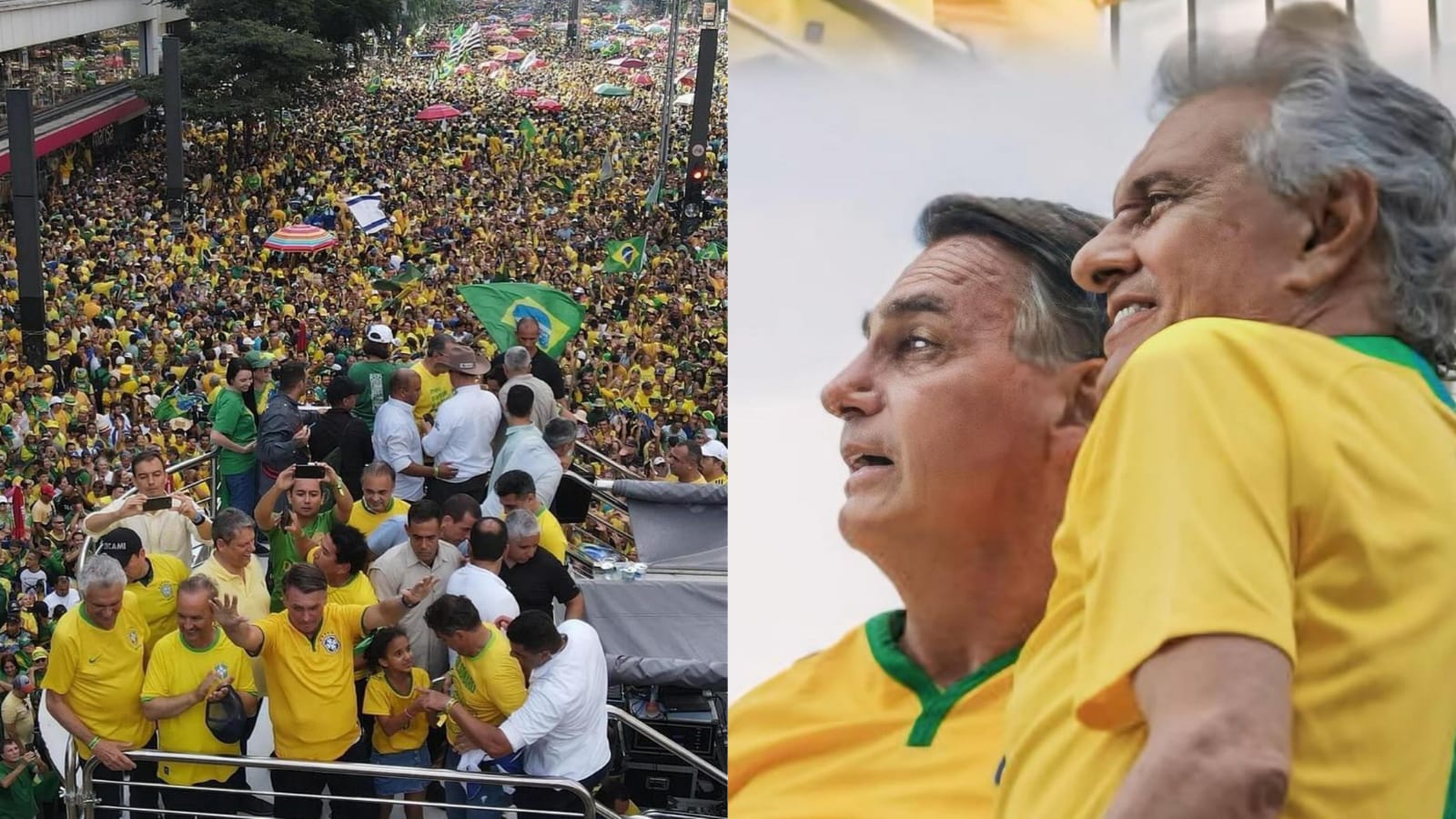 Além do governador, outras lideranças da direita goiana estiveram presentes na manifestação (Foto: Reprodução / Redes sociais)