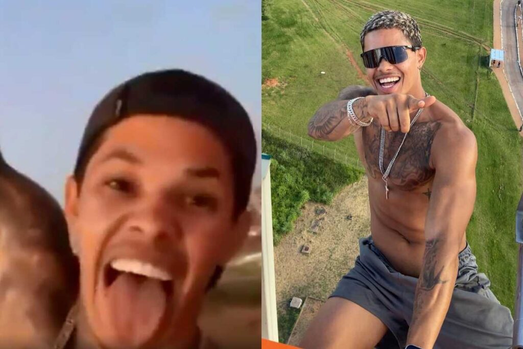 O jovem desceu da torre sozinho, sem utilizar os meios oferecidos pelos socorristas. Ele também não se feriu. (Foto: Captura)