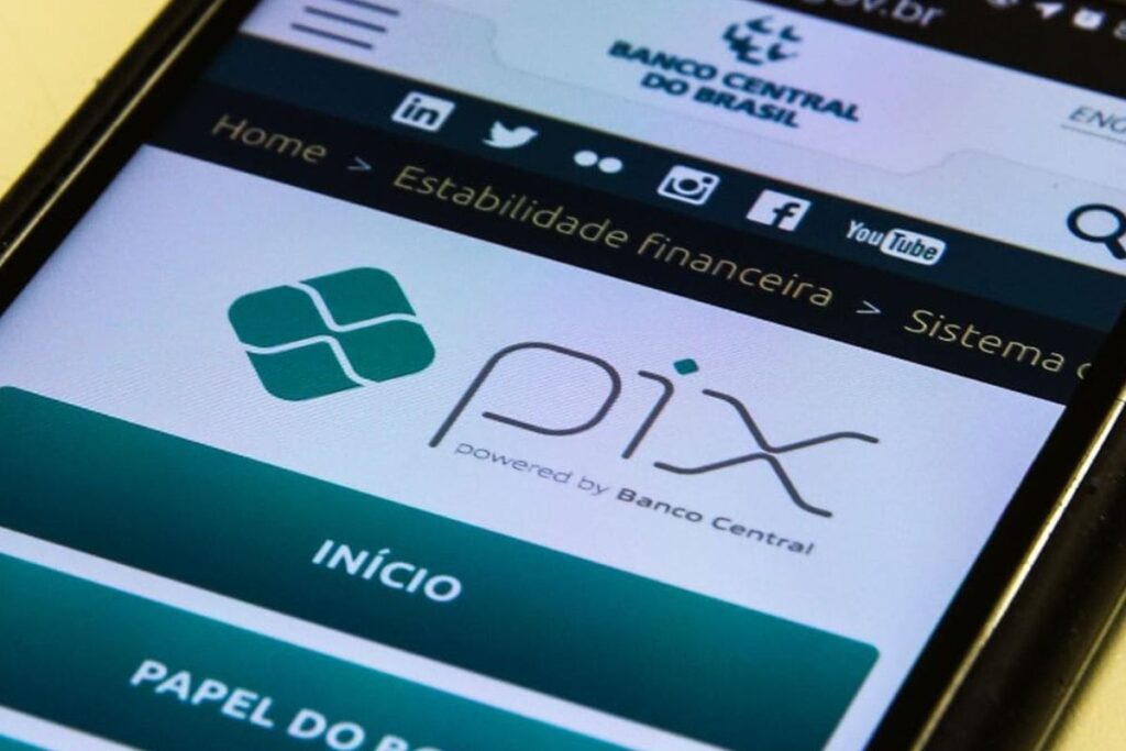 foto do aplicativo do pix aberto em celular