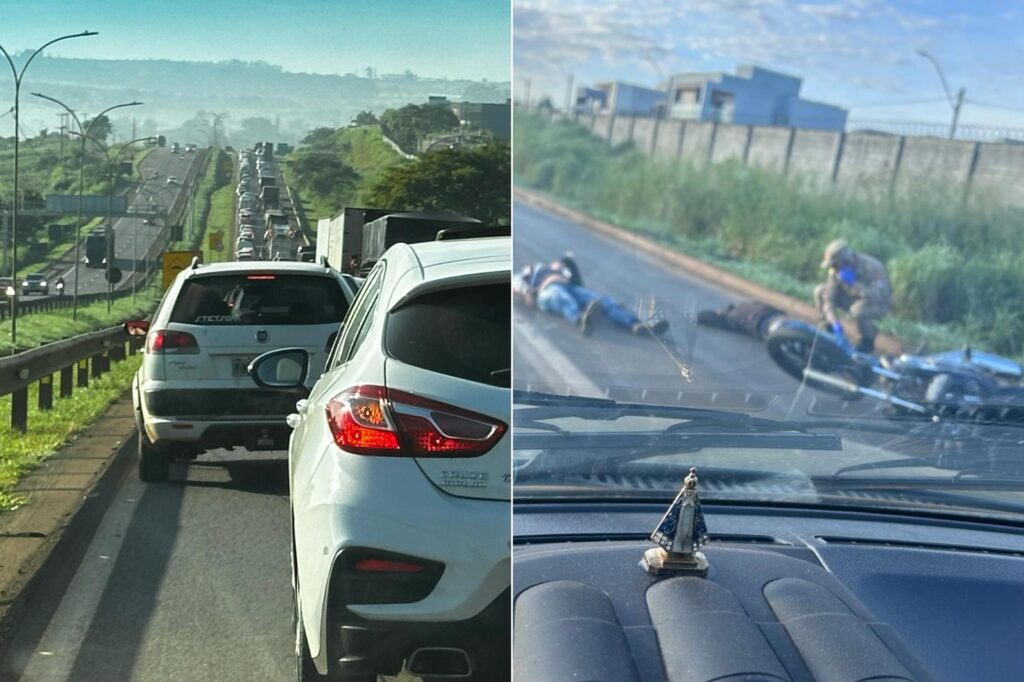 Congestionamento deixou centenas de motoristas com 'dor de cabeça' (Foto: Érica Eugênia Alves)