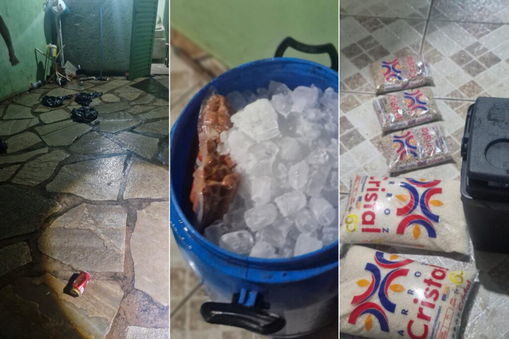 PM localizou vestígios do churrasco e dos furtos praticados em Pirenópolis (Foto: 37º BPM)