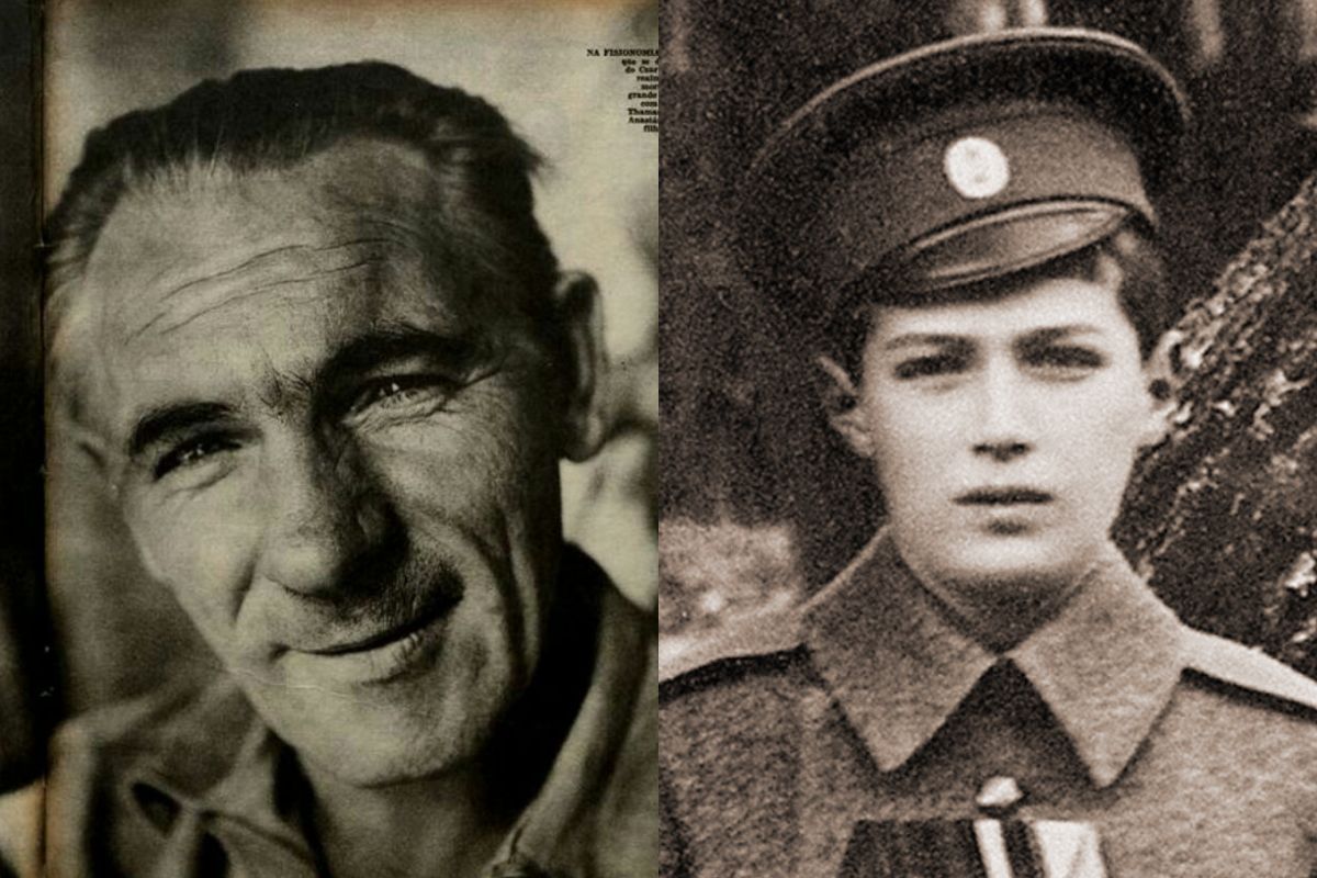 montagem com as fotos de Alexis e Alexei Romanov