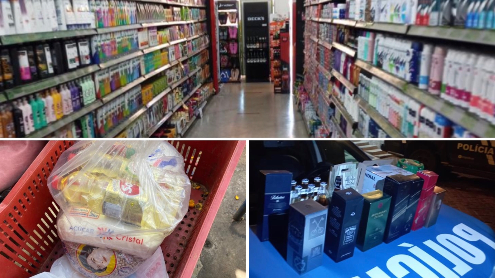 Quatro furtos em supermercados foram registrados pela PM durante a sexta-feira (23) em Anápolis (Foto: Divulgação-PM)