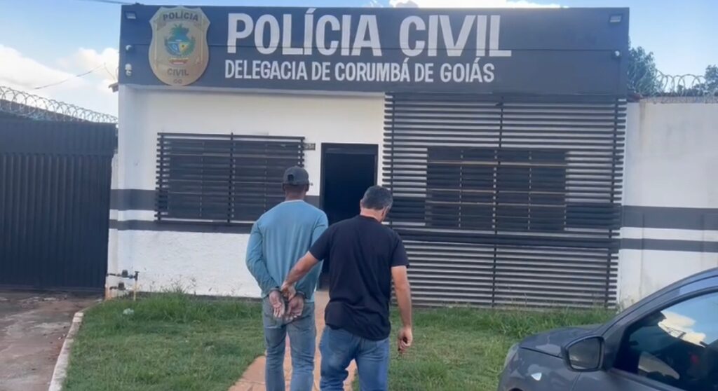 Suspeito dos abusos foi preso e prestou depoimento na Delegacia de Corumbá de Goiás (Foto: Captura)