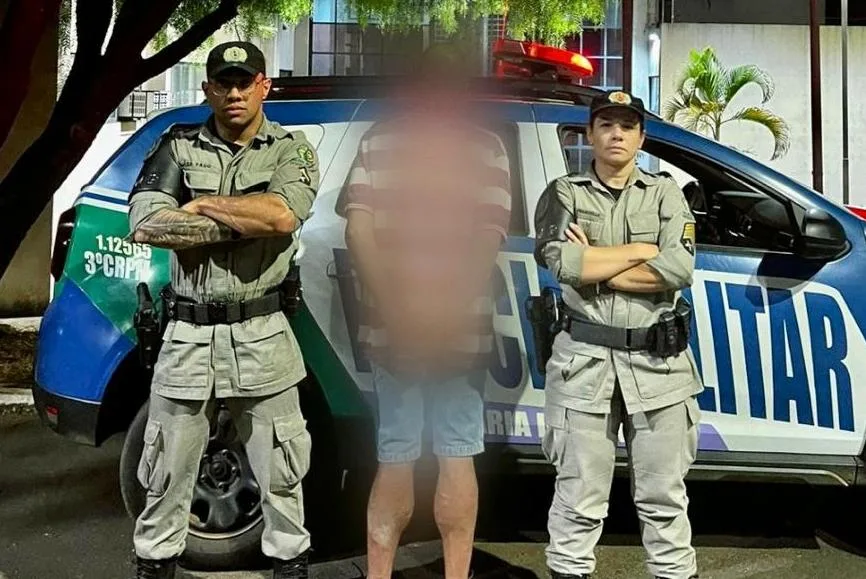 Equipe da Patrulha Maria da Penha foi responsável pela prisão do agressor (Foto: Divulgação - PM)