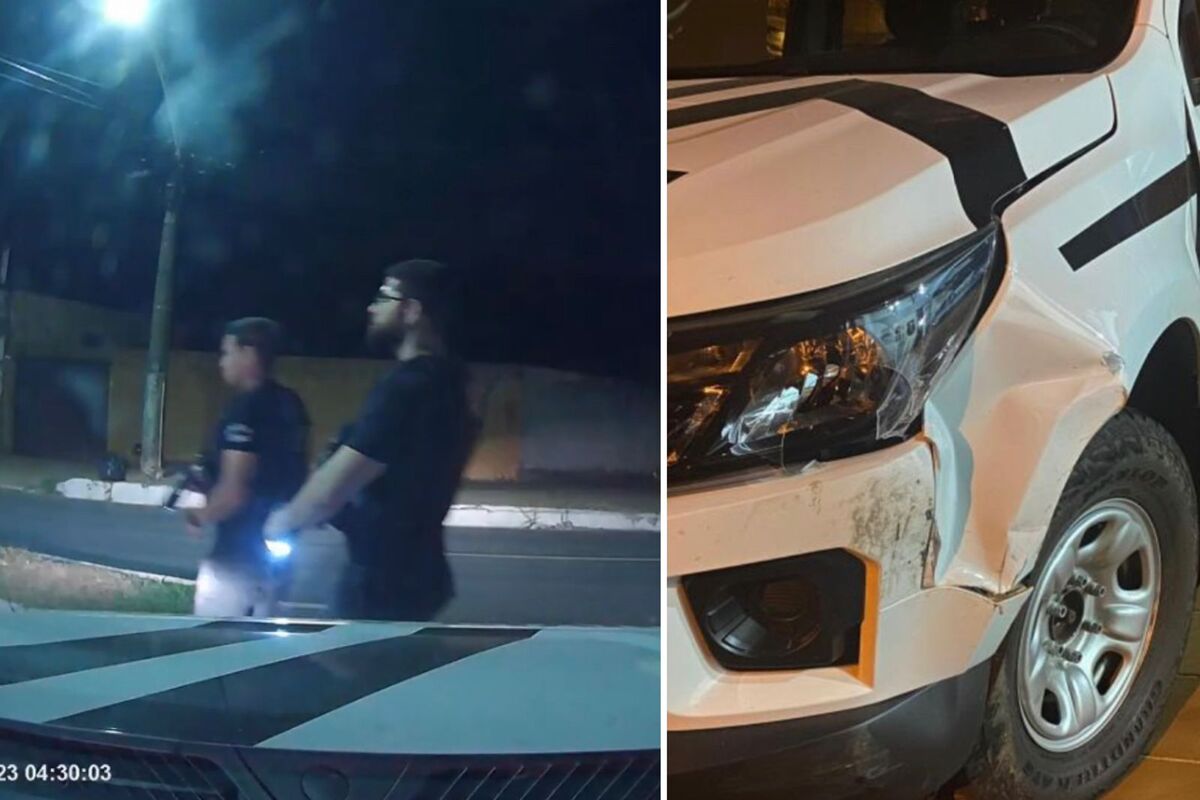 Câmera instalada na viatura mostra perseguição ao motorista bêbado (Foto: captura e divulgação)