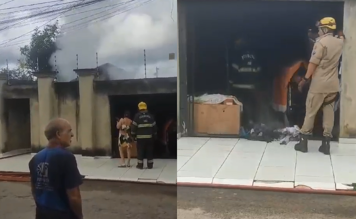 Um morador da região registrou a ação dos bombeiros (Foto: Captura/ Imagens cedidas à Rádio São Francisco)