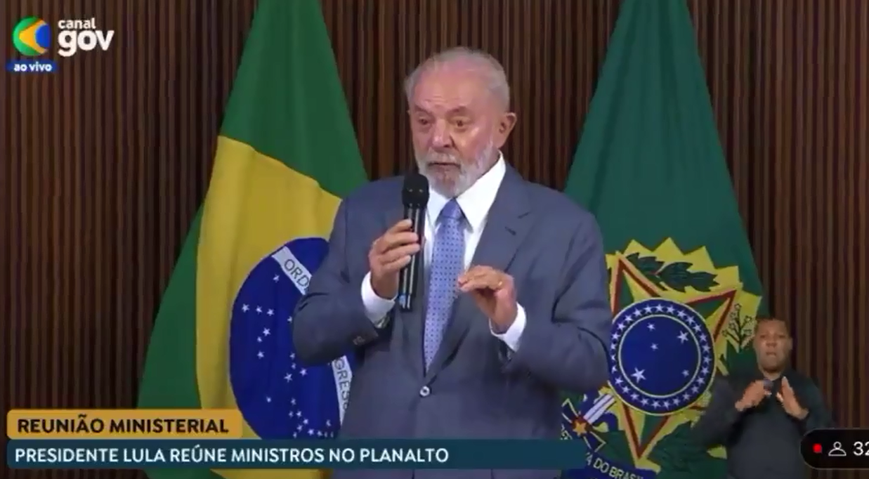 Presidente Lula também mostrou preocupação em relação ao aumento da rejeição mostrado por pesquisas de opinião divulgadas em março. (Foto: Captura)