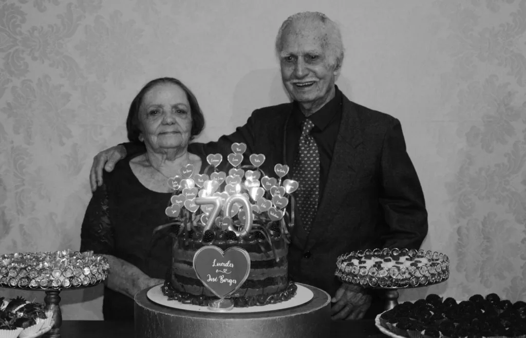 José Borges ao lado da esposa Lourdes Barbosa Borges (Foto: Arquivo Familiar)