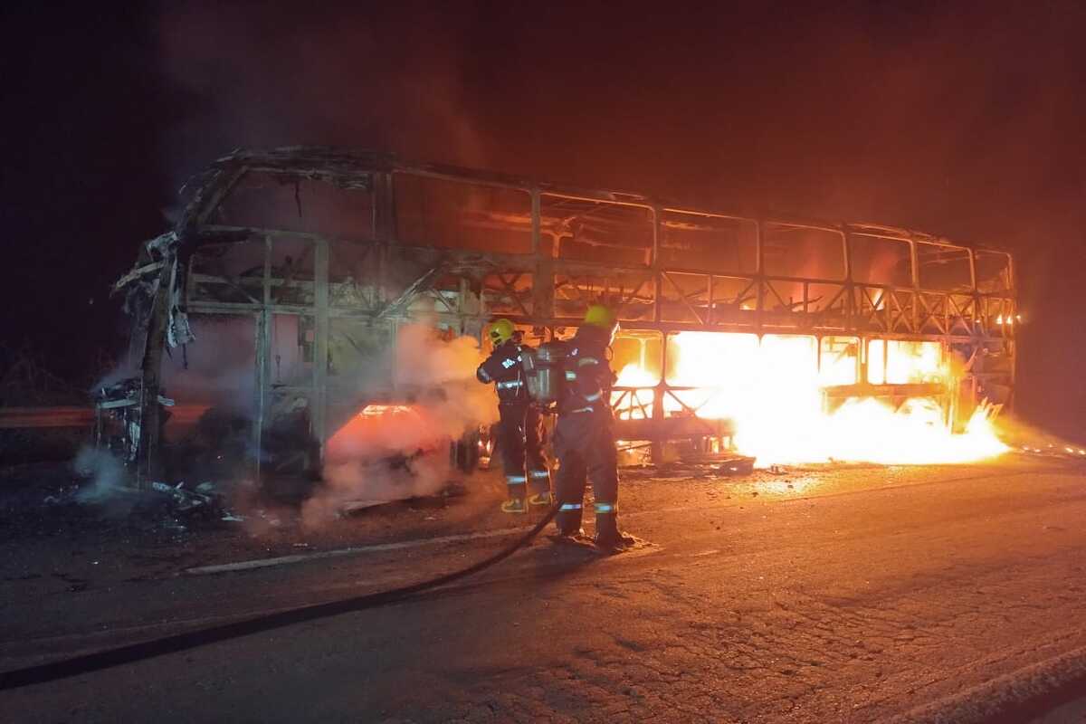 Bombeiros foram chamados para conter o incêndio por volta das três horas da manhã. (Foto: Divulgação / CBMGO)