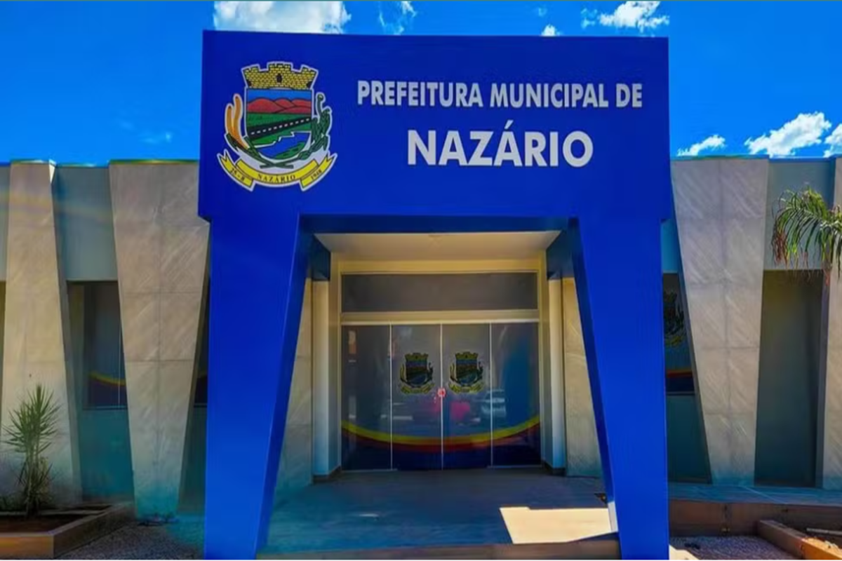 Nazário fica a 70 quilômetros de Goiânia e possuía 8.189 habitantes em 2022. (Foto: Reprodução / Prefeitura de Nazário)