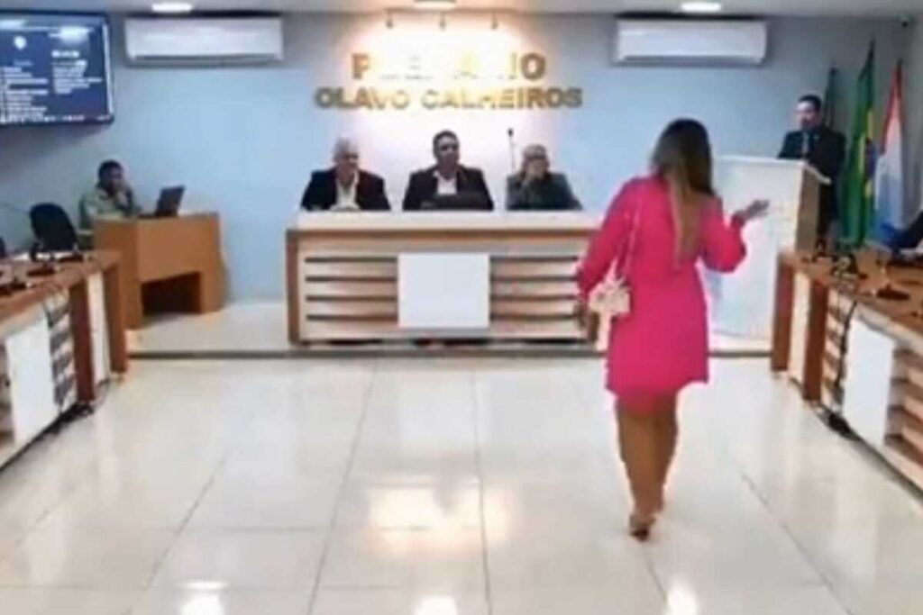 A reunião estava sendo transmitida ao vivo e a gravação viralizou. (Foto: Captura)