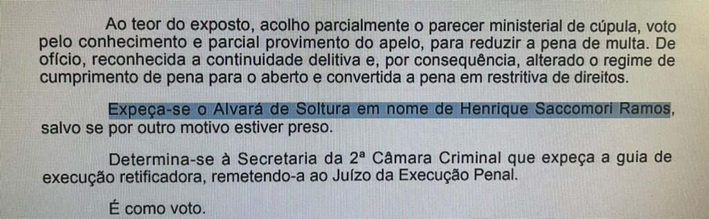 Trecho da sentença (Foto: Jonathan Cavalcante)