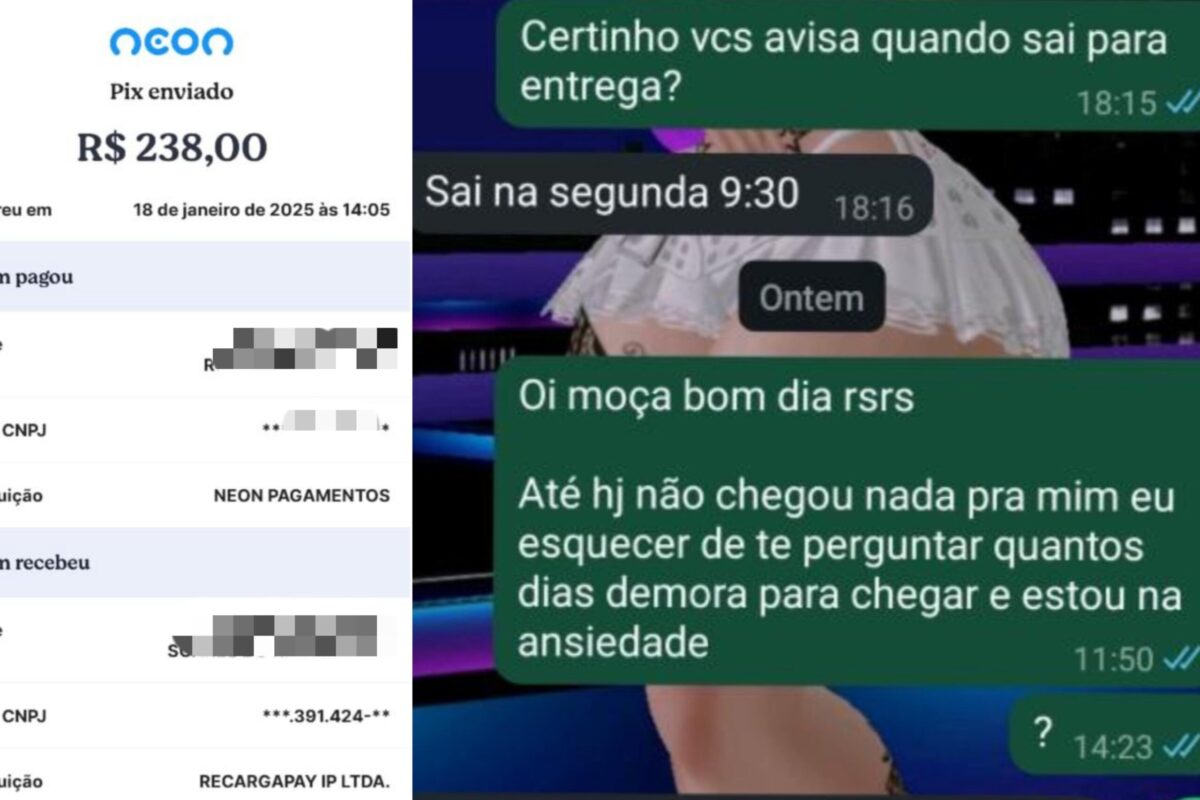 Vítima participava de um grupo de vendas no WhatsApp chamado “Atacadão Modas” (Foto: Captura)