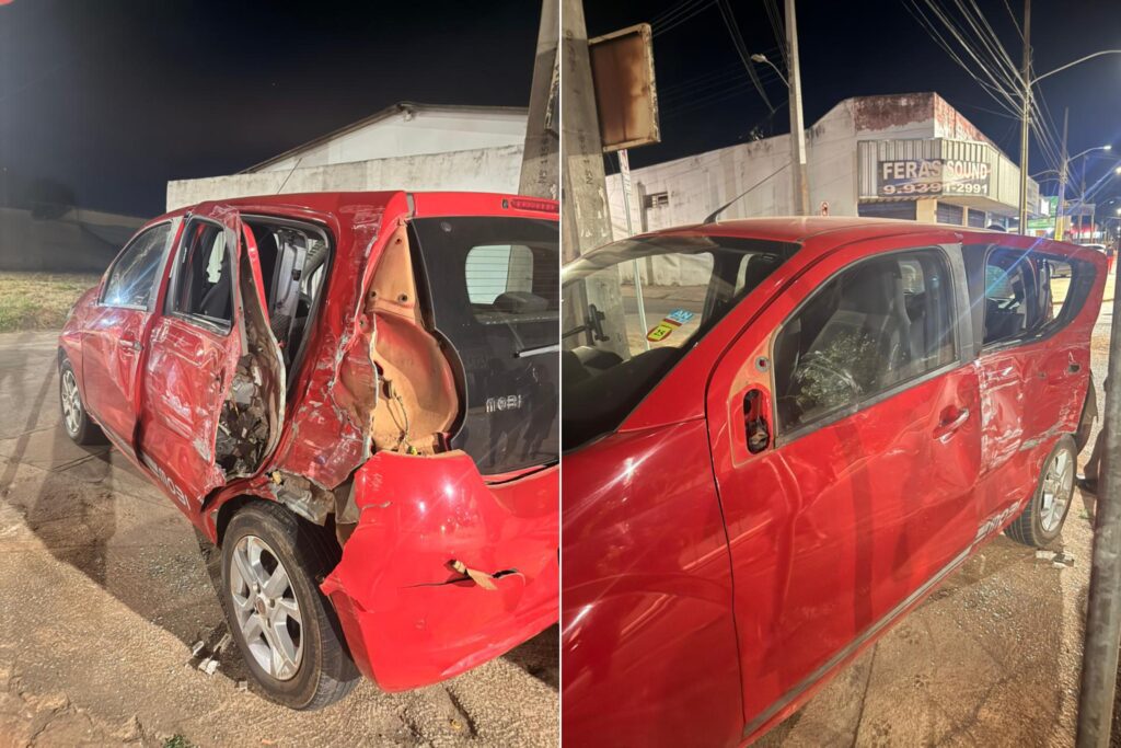 Imagens do estrago provocado no Fiat Mobi (Foto: Cedida a Rádio São Francisco FM)